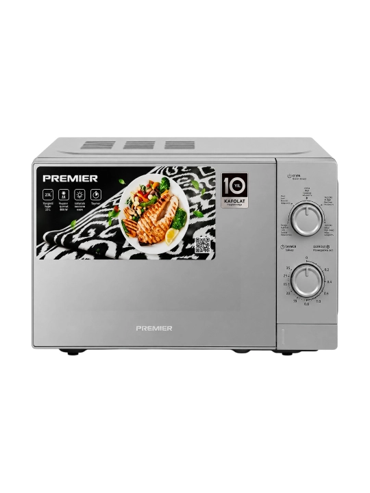 Микроволновая печь Premier PRM-23MN8004/S, 23 л, 800 Вт, механика, серебристая - 