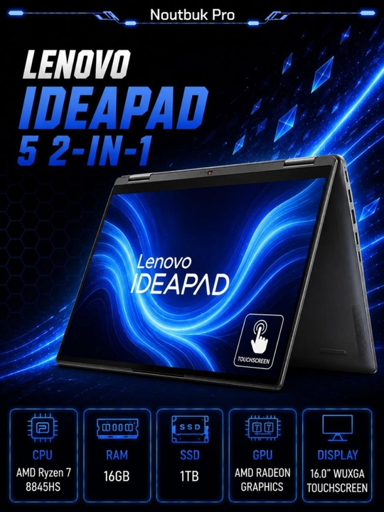 Noutbuk Lenovo Flip, Intel Core ULTRA 5-225U(14"Touchscreen IPS 360°),RAM 8GB, SSD 512GB - 