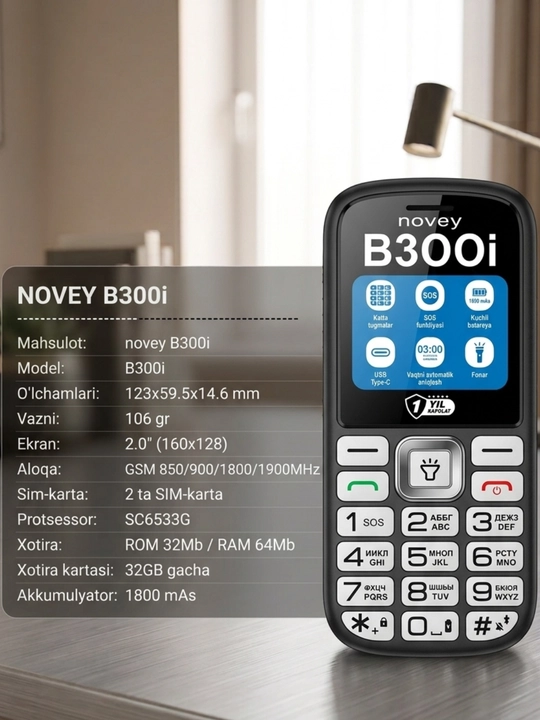 Novey B300i tugmali telefon - 