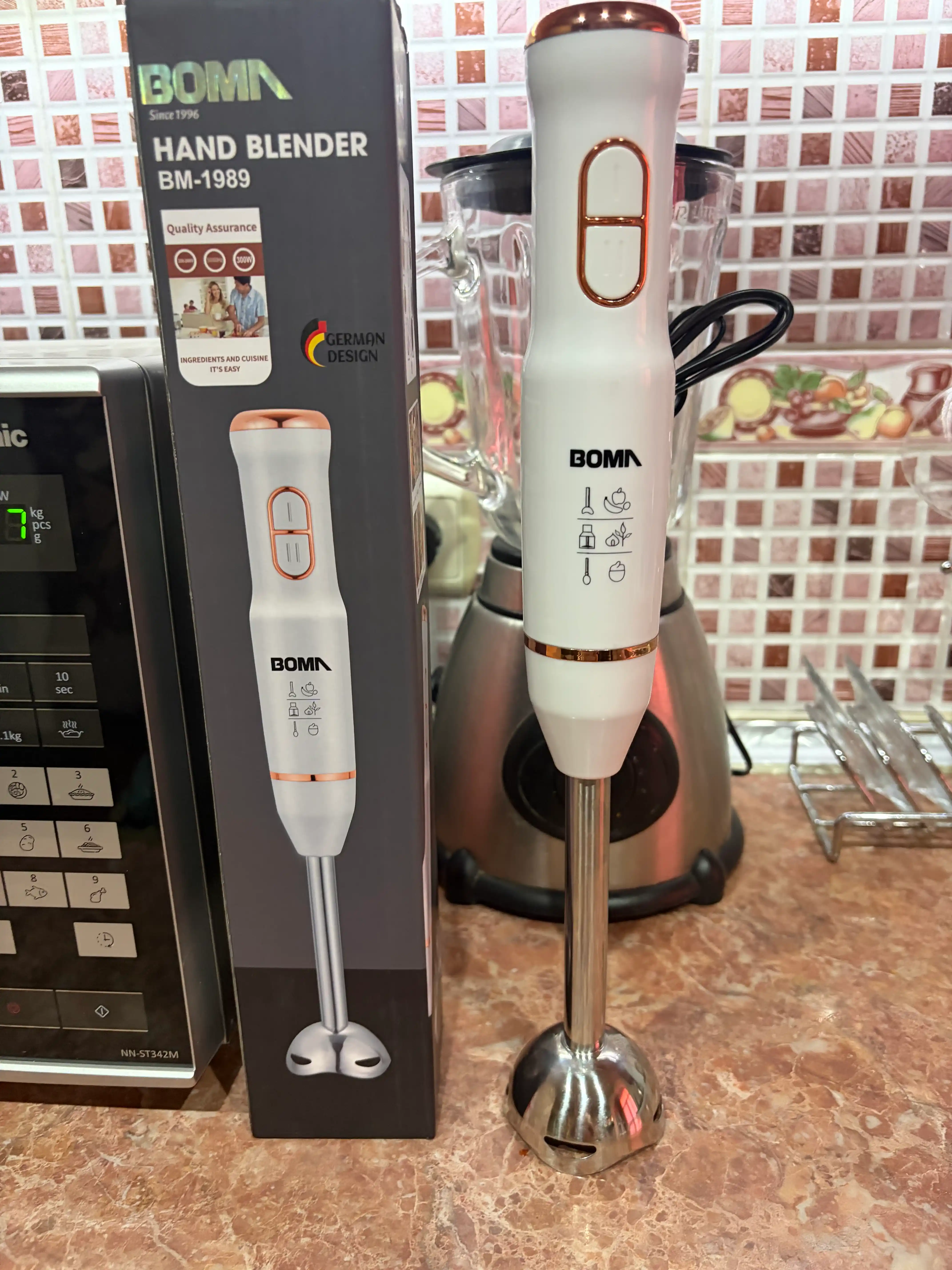 Qo'l blenderi 4 in 1, quvvati 300-1000W BOMA, ko‘p funksiyali blender, metall pogrujnoy