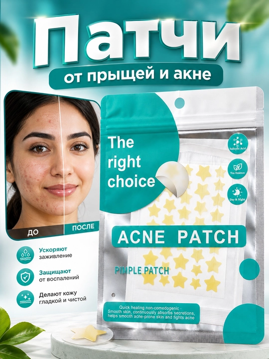 Патчи-пластыри-наклейки от прыщей, 40 штук - 