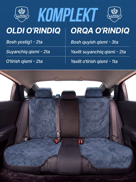 Универсальное покрытие для автомобильных сидений - KANZEC - подходит для всех автомобилей