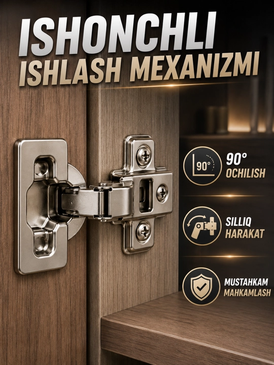 Mebel furniturasi, shkaf eshiklari uchun metall yashirin petlya va sharnir