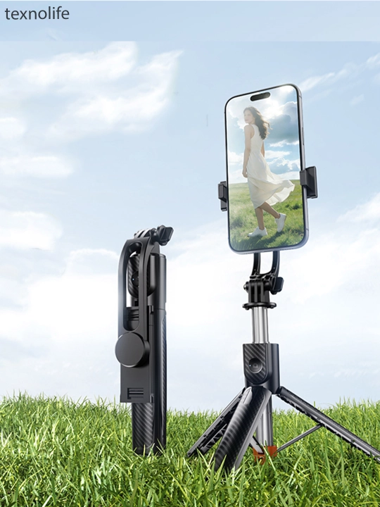 Shtativ telefon 100 sm 2ta LED chiroq sovg'a & Bluetooth pult mavjud selfi tayoqchasi