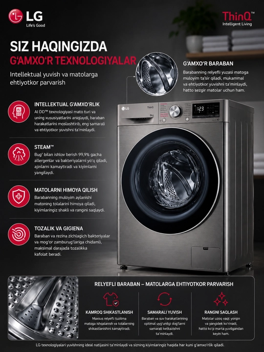 Стиральная машина автомат LG F2V5PS2S // F2V5PS0W 8 кг