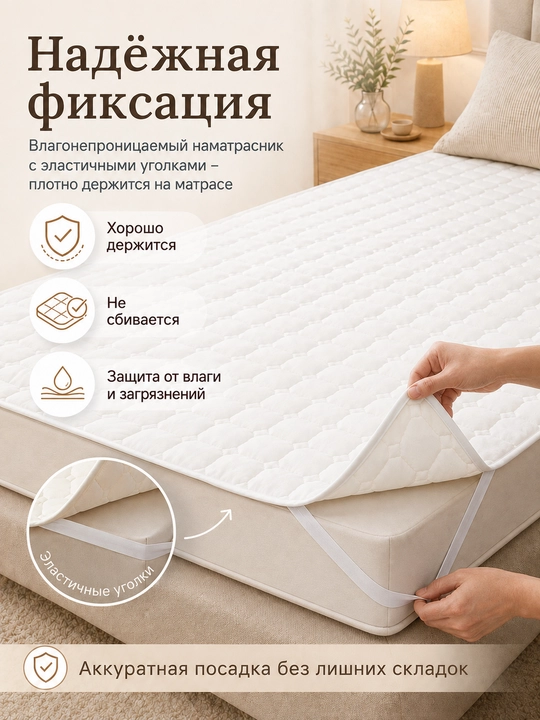 Suv o'tkazmaydigan matras himoyachisi 90×200/180×200 sm, burchak rezinkali