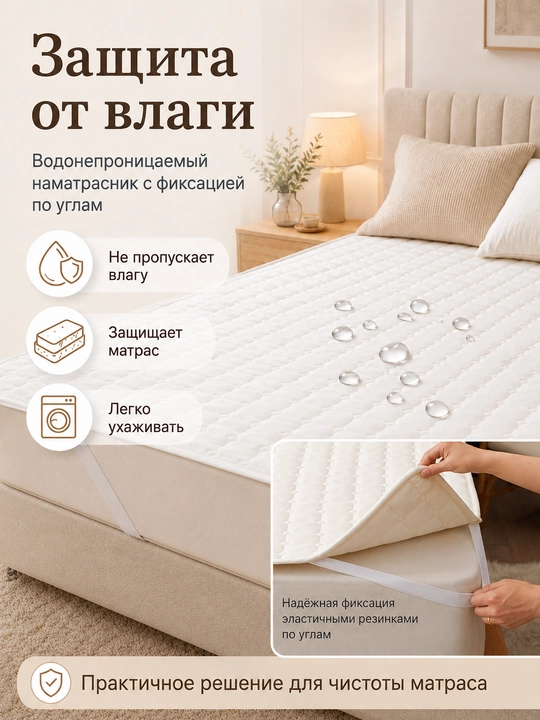 Suv o'tkazmaydigan matras himoyachisi 90×200/180×200 sm, burchak rezinkali