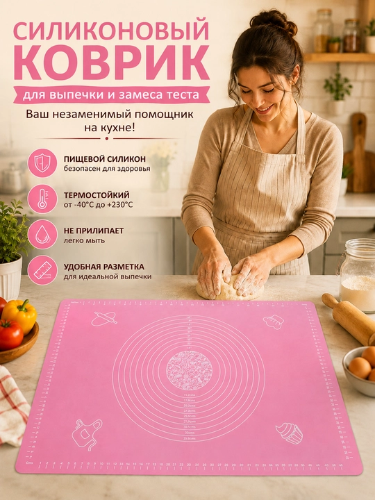 Силиконовый коврик для теста, коврик для выпечки, коврик для теста - 