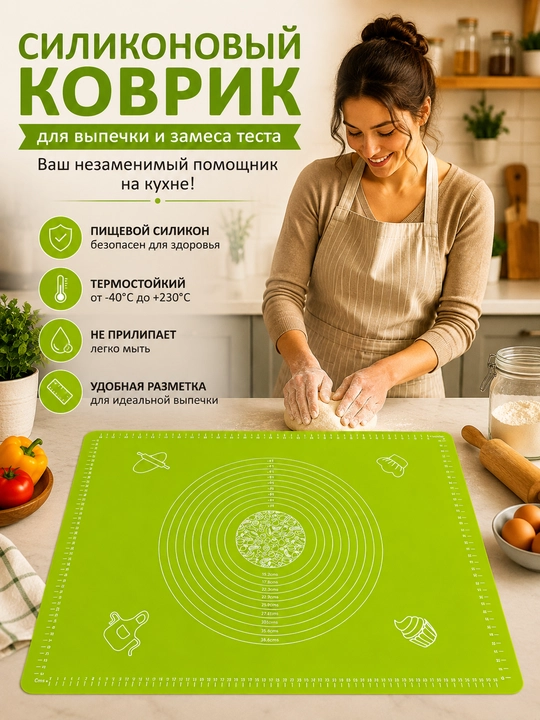 Силиконовый коврик для теста, коврик для выпечки, коврик для теста - 