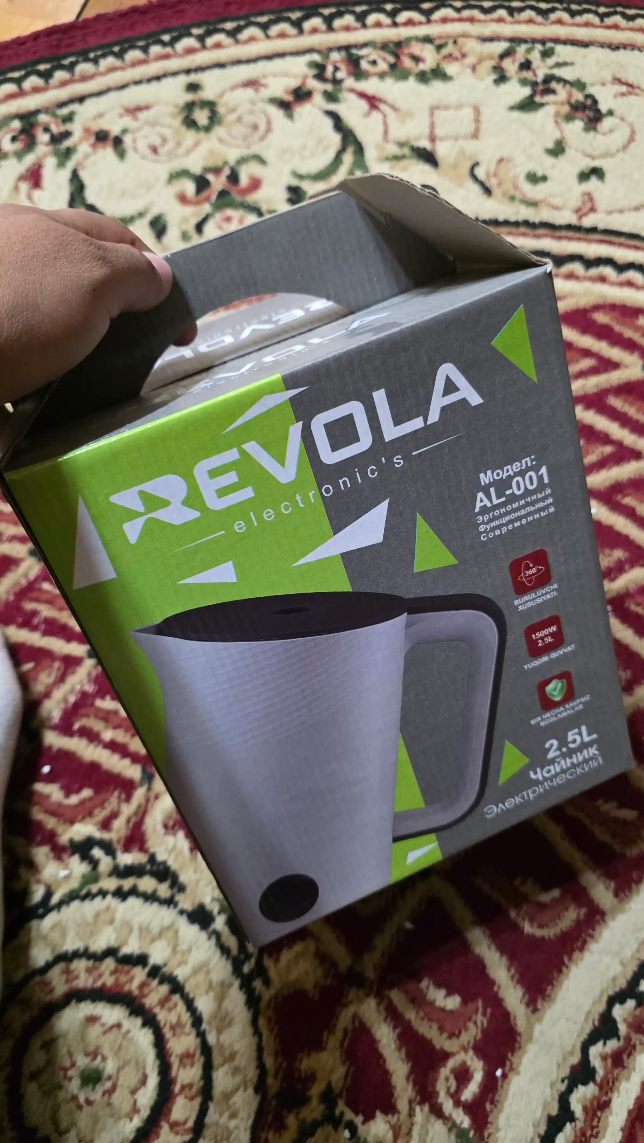 Revola Elektr choynak, 2,5 litrli, choy damlash uchun elektr choynak, 1500 Vt tefal