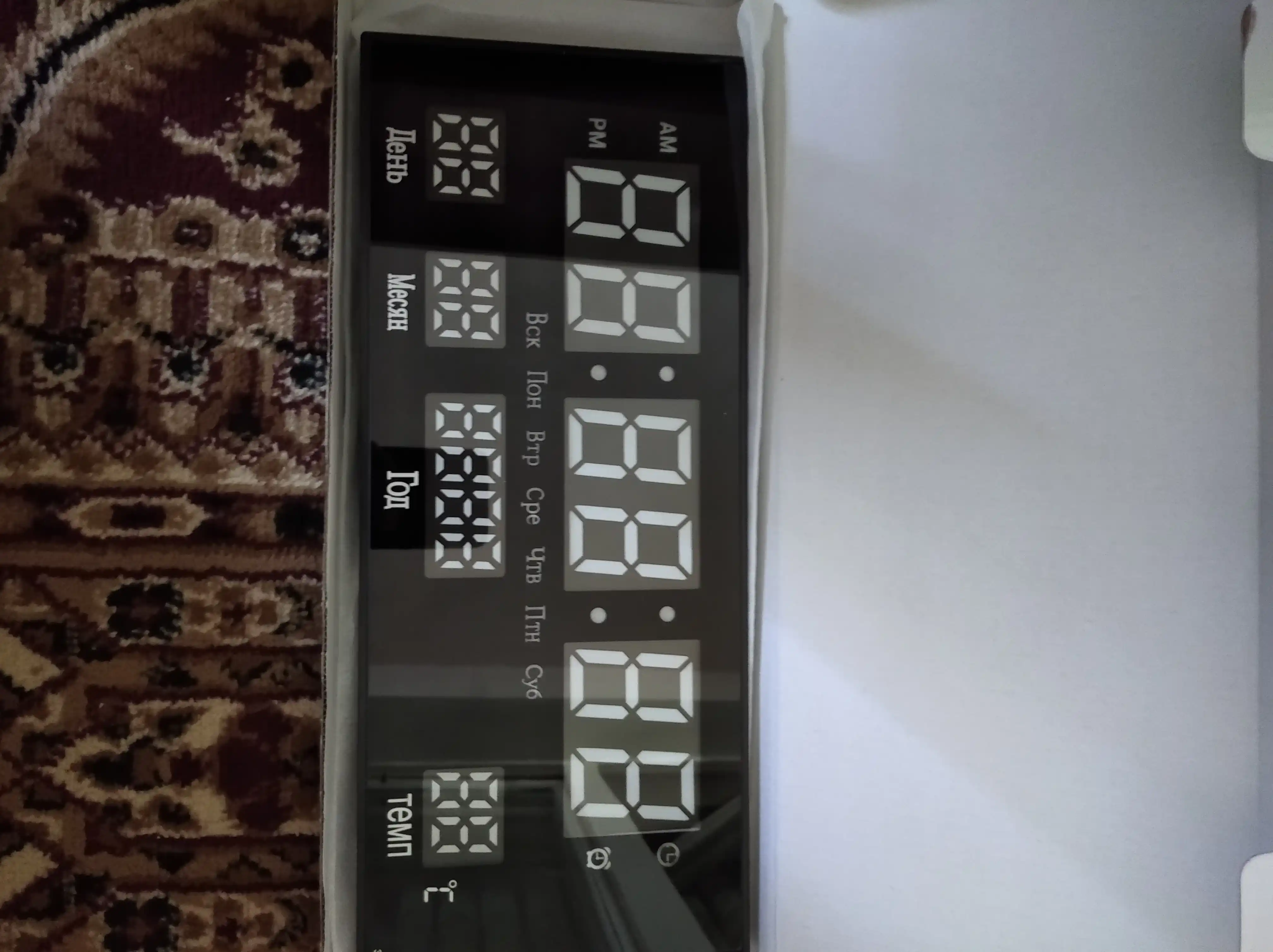 Настенные электронные часы со светодиодным дисплеем, будильником, календарем