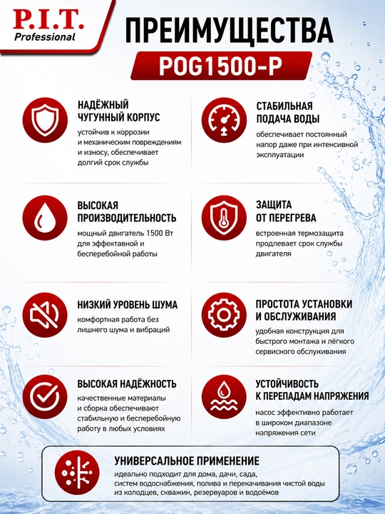 Насос самовсасывающий P.I.T. POG1500-P
