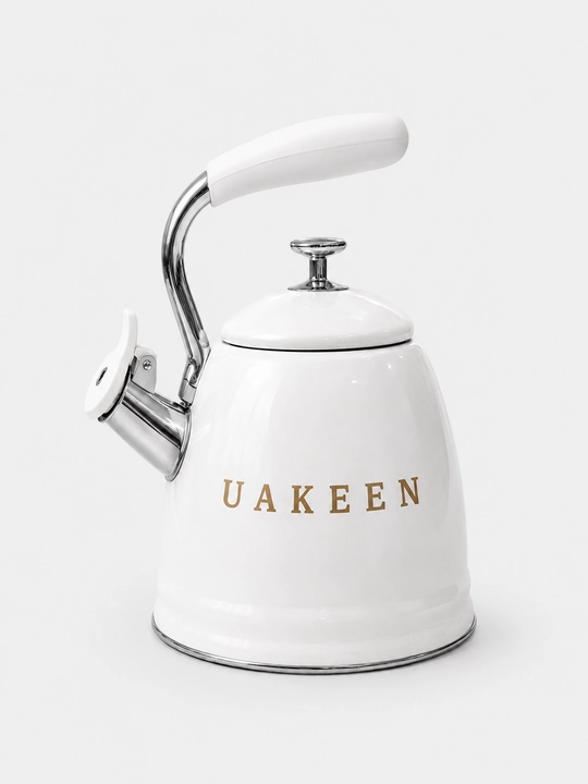 Чайник UAKEEN 3,5 л, свистком, газовый чайник, для газовой и индукционной плиты, кремовый