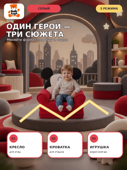 Мягкое кресло, детский диван, детская сидушка, Стич, Хелло Китти, Микки Маус, Авакадо