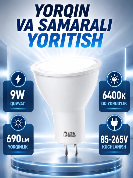 LED lampa Horoz Electric FONIX-9, GU5.3 sokolli lampochka