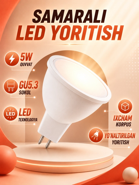 LED lampa Horoz Electric FONIX-9, GU5.3 sokolli lampochka