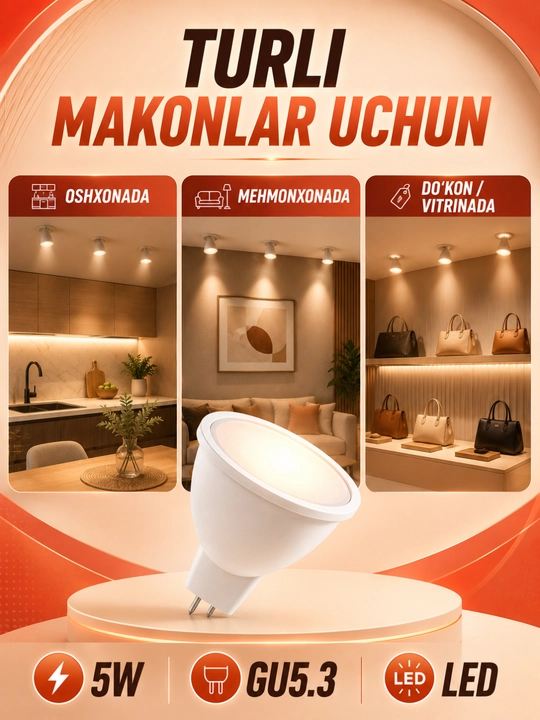 LED lampa Horoz Electric FONIX-9, GU5.3 sokolli lampochka