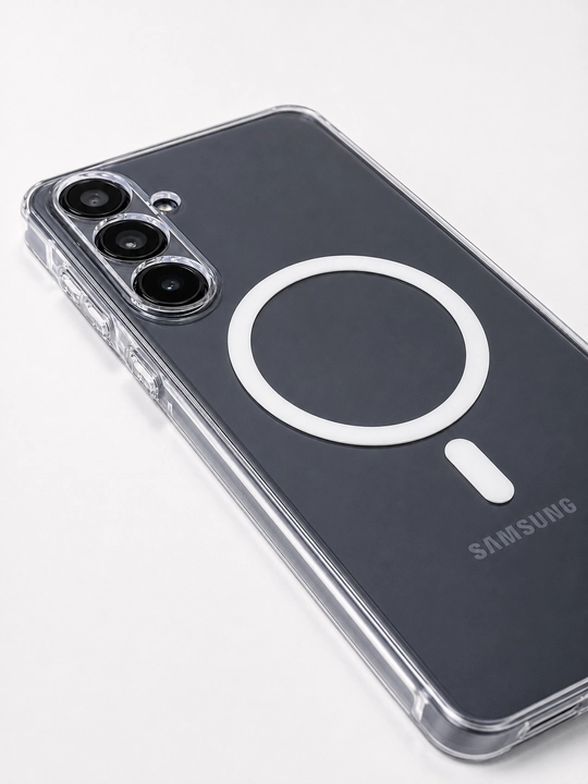 Прозрачный чехол для Samsung (Galaxy 21-26 S/Ultra) и (A15/16/17/35/36/37/52) с MagSafe, PC