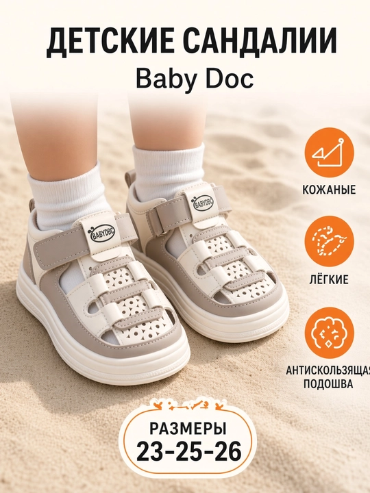 Сандалии детские серый Baby Doc - 