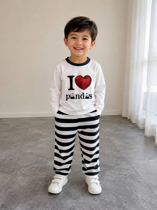 Bolalar pijamasi pandas, qora-oq - 