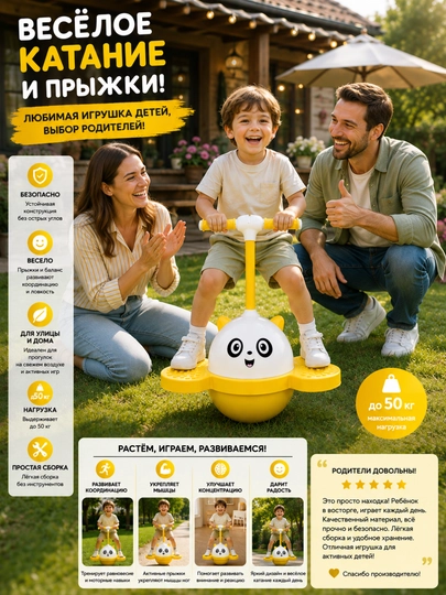 Детский прыгун, игрушка для прыжков с ручкой, активная игрушка для детей