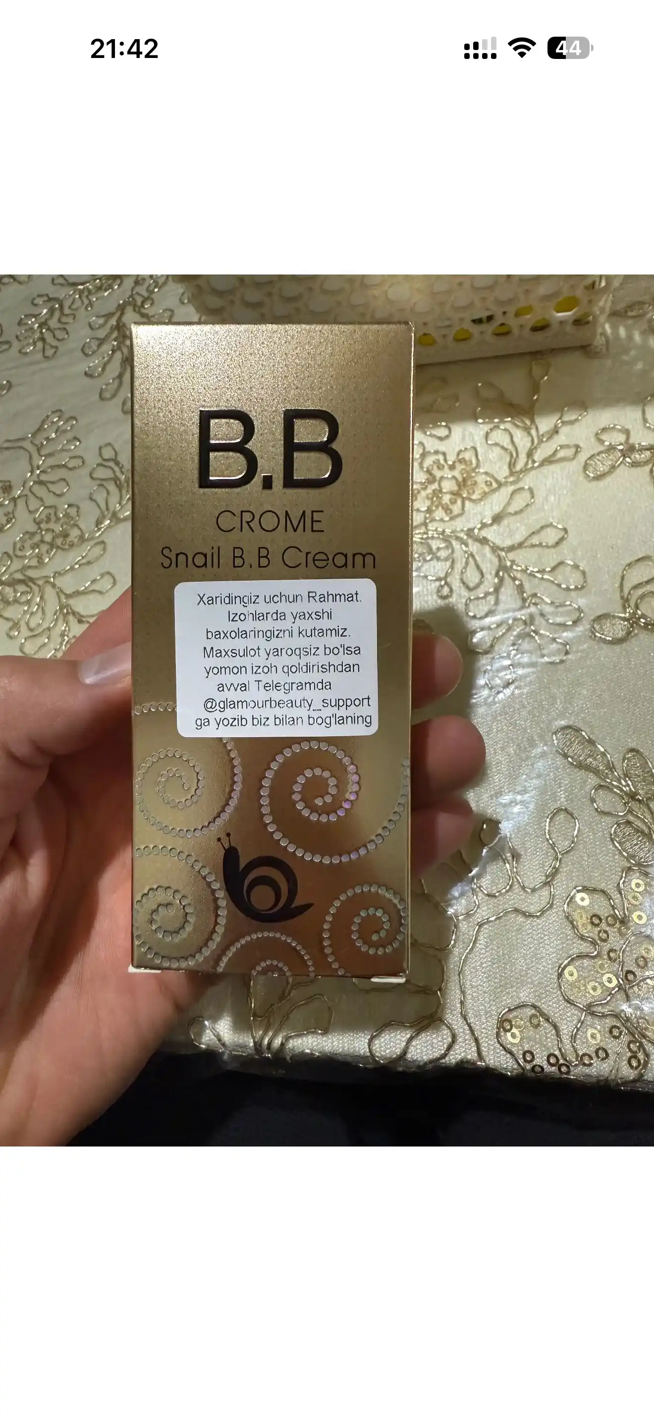CROME SNAIL BB krem SPF50, с муцином улитки, отбеливающий тональный крем