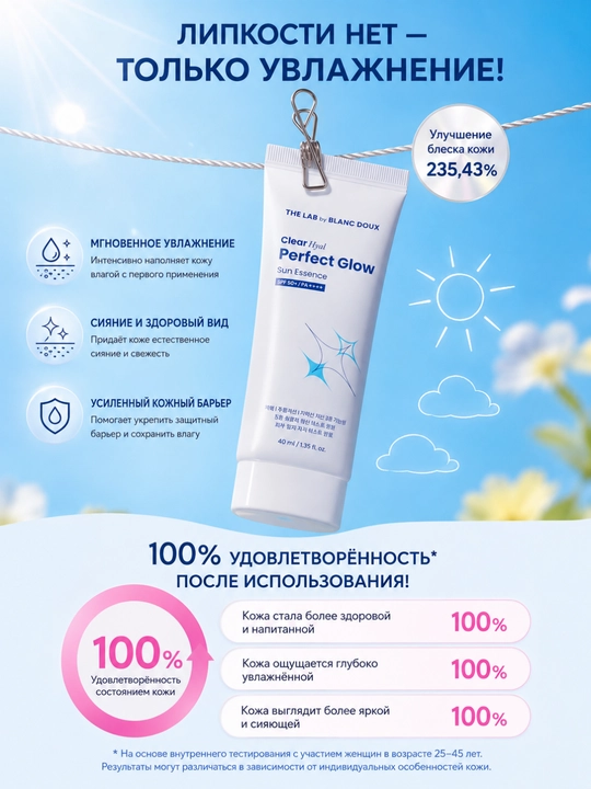 THE LAB by BLANC DOUX SPF50+ essensiyasi, gialuron, betain, PHA, himoya, namlovchi, 40 ml