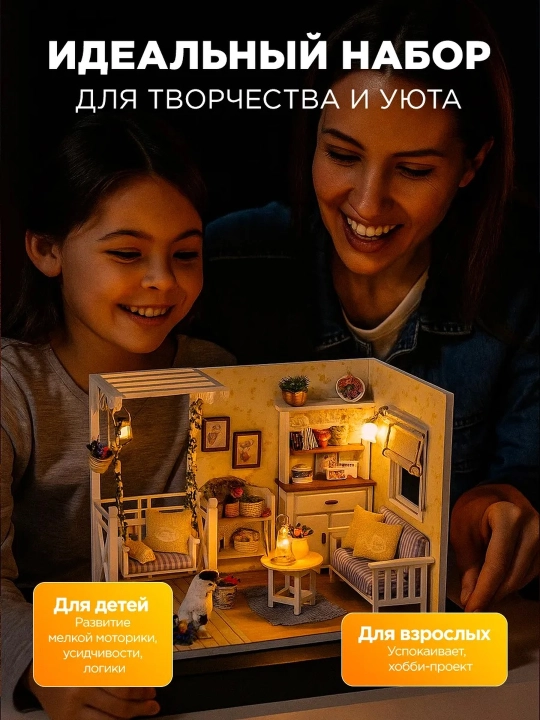 Румбокс BARGO 3D конструктор миниатюра для сборки, 4 сюжета, русская инструкция