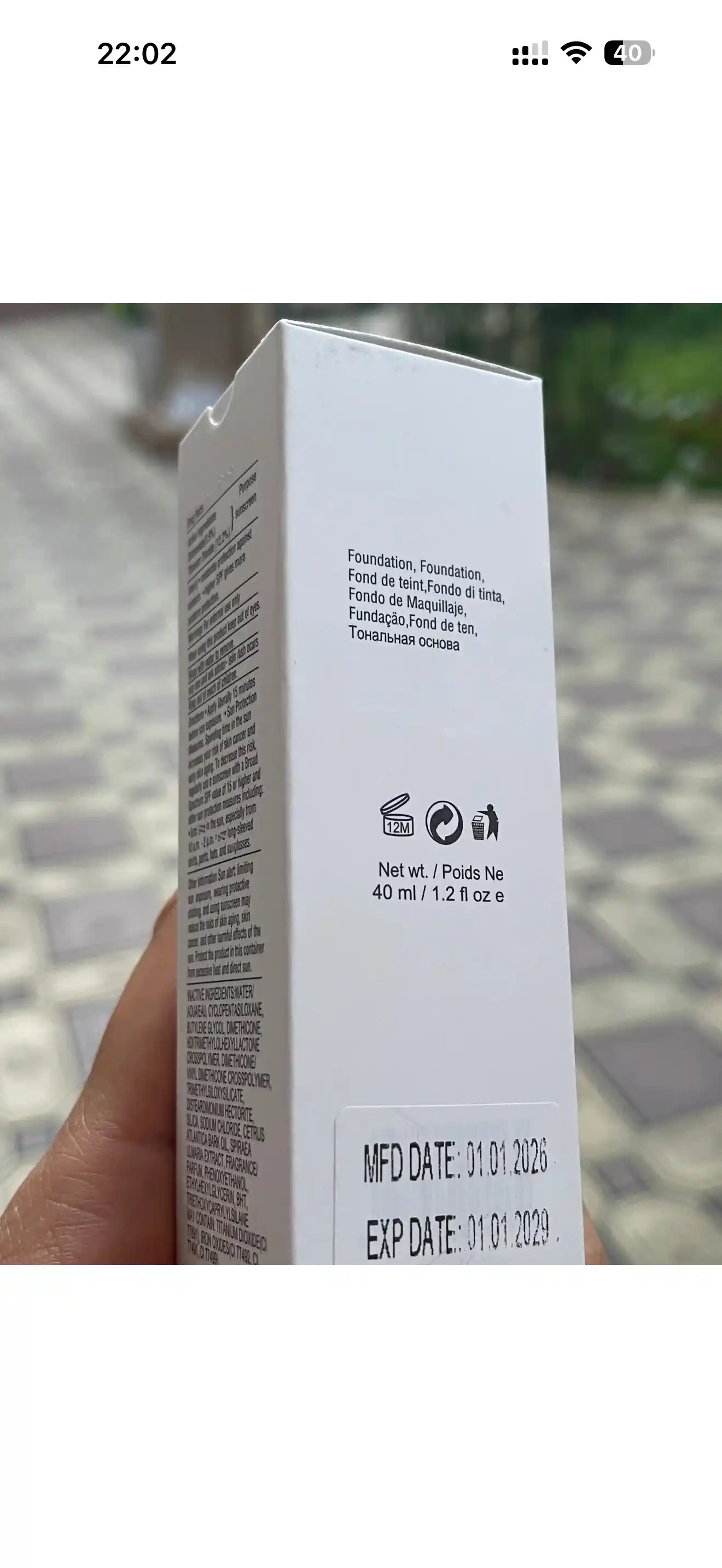 Sheglam makiyaj uchun asos, yuz uchun namlovchi tonal krem SKINFINITE 40 ml