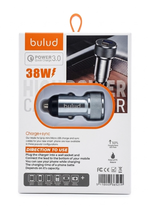 BULUD 38W avtomobil zaryadlagichi, USB + Type-C, PD20W, QC3.0