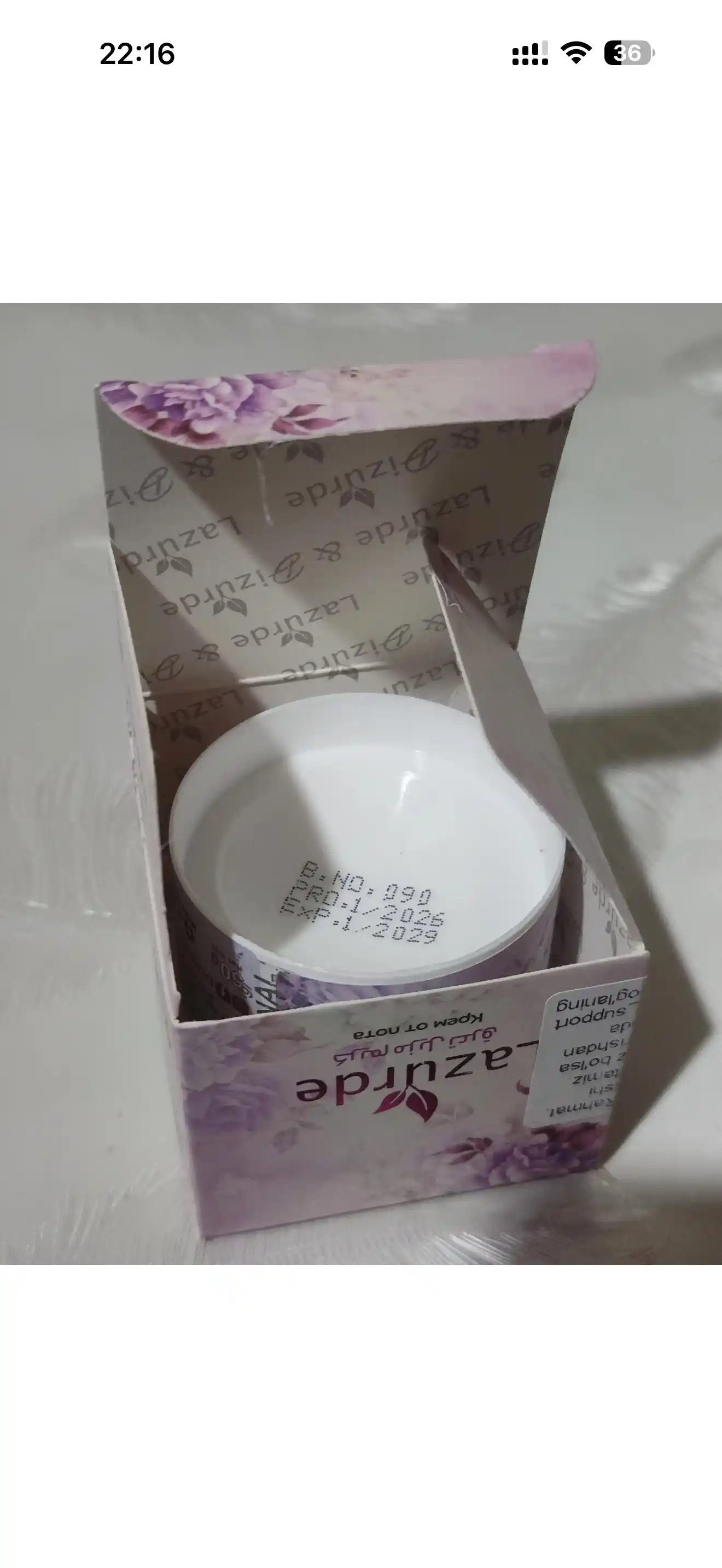 Lazurde ayollar uchun dezodorant, ter hidiga qarshi antiperspirant krem, 50 gr