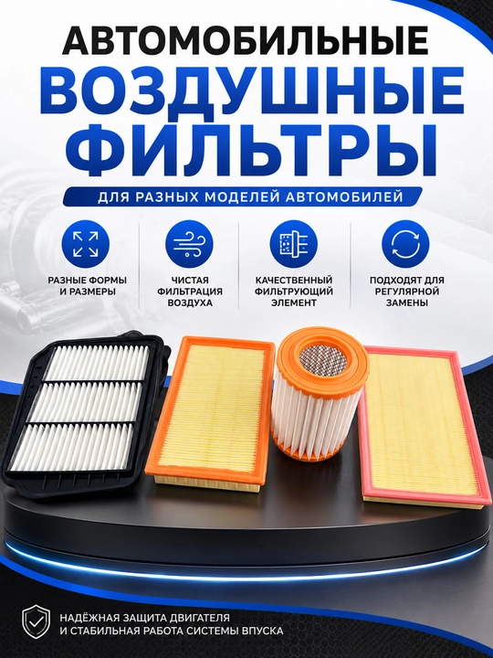 Автомобильный воздушный фильтр двигателя, разные формы и размеры для разных моделей машин - 