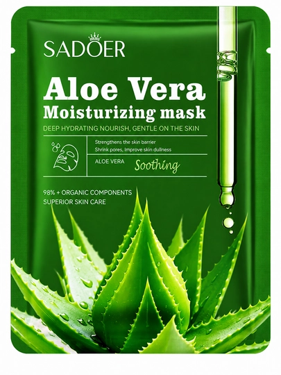 Тканевая маска для лица SADOER Aloe Vera Moisturizing Mask с экстрактом алоэ вера 5 штук