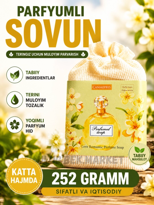 Parfyumli qattiq sovun, CANMEPRIS parfumli sovuni, 252 gr