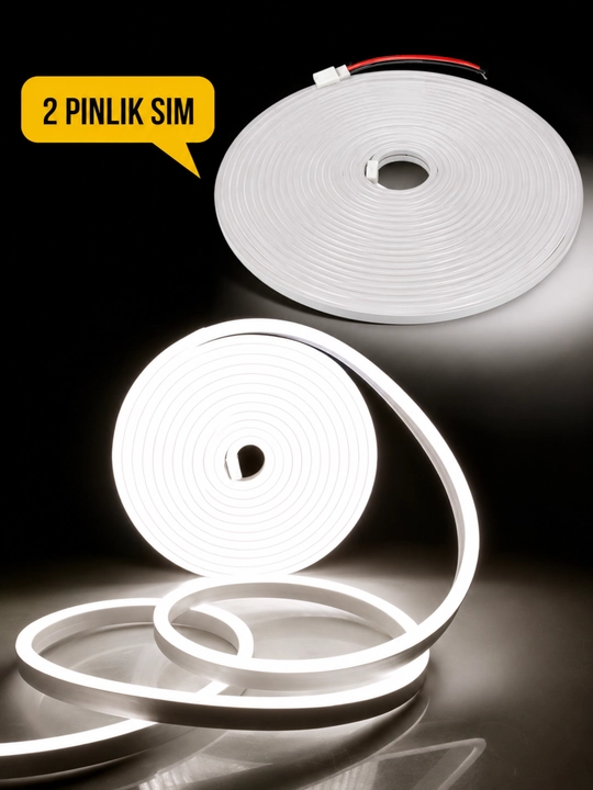 12V LED Neon Lentasi 5M, IP65/120-led Namga chidamli, reklama belgilari va bezatish uchun