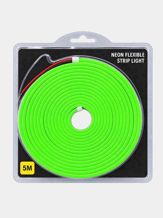 12V LED Неоновая лента 5 м, IP65/120-led влагостойкая, гибкий неон, для вывесок и декора - 