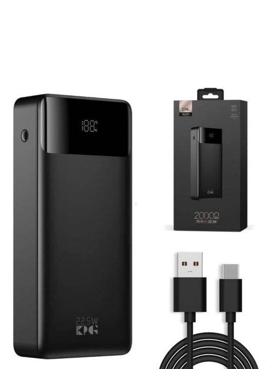Power bank Tashqi akkumulyator, 20000 mA/soat, 22.5 vt, tez quvvat oladi