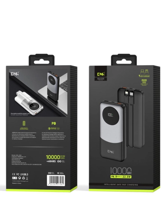 Power bank Tashqi akkumulyator, 20000 mA/soat, 22.5 vt, tez quvvat oladi