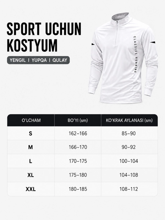 Erkaklar sport kostyumi