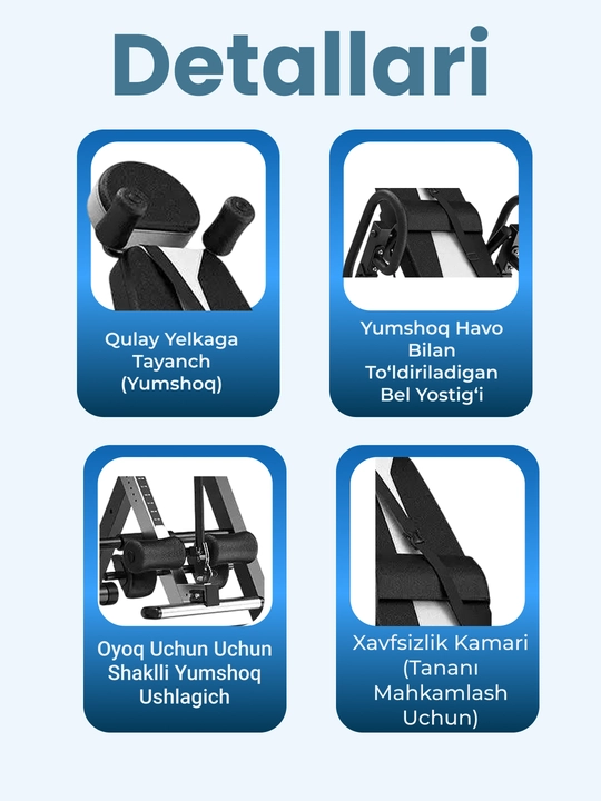 Inversion stol, umurtqa tortish trenajyori, uy uchun fitnes trenajyori