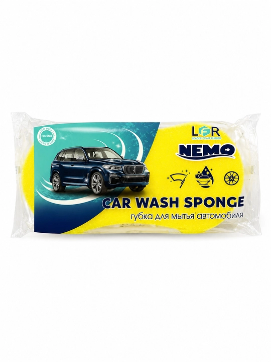 Gubka avtomobil yuvish uchun LFR Car Wash Sponge, yumshoq ko‘pikli, sariq, 1 dona