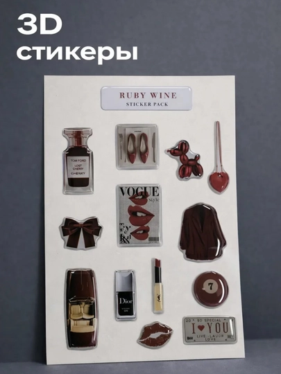 Наклейка 3D стикер для телефона, iPhone, ноутбука и наушников