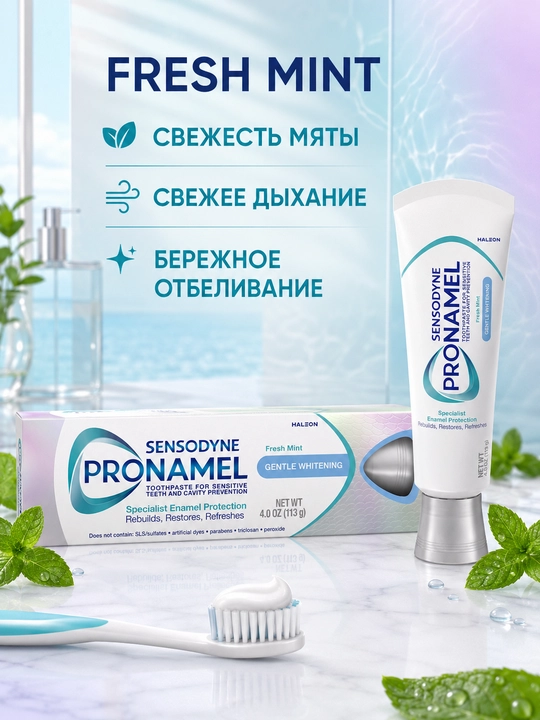 Sensodyne Pronamel tish pastasi, sezgir tishlar va emalni himoya qilish uchun AQSH