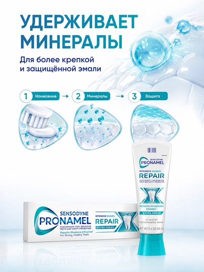 Sensodyne Pronamel tish pastasi, sezgir tishlar va emalni himoya qilish uchun AQSH