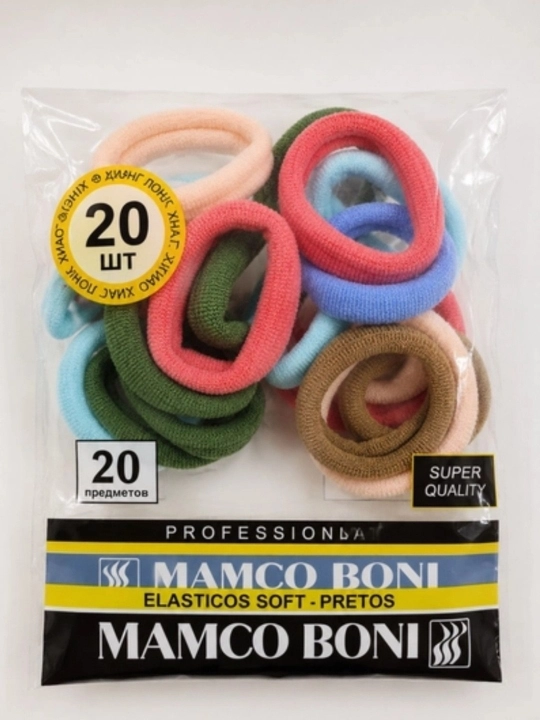 Soch uchun rezinka, 20+2 dona, rangli