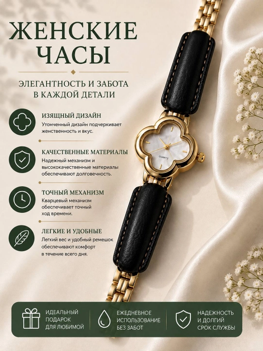 Ayollar uchun qo‘l soati, nafis quartz soat, oltin rangli metall bilaguzuk