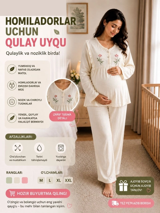 Homilador va emizikli onalar uchun pijamalar - 