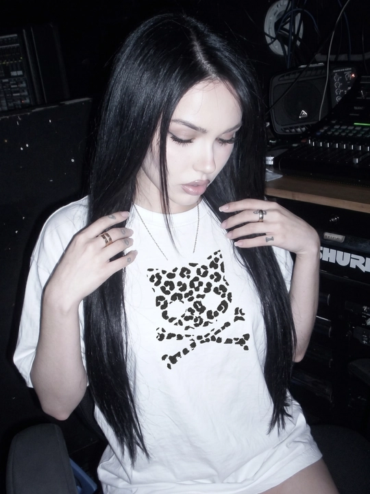 Футболка y 2 k с принтом skullkitty