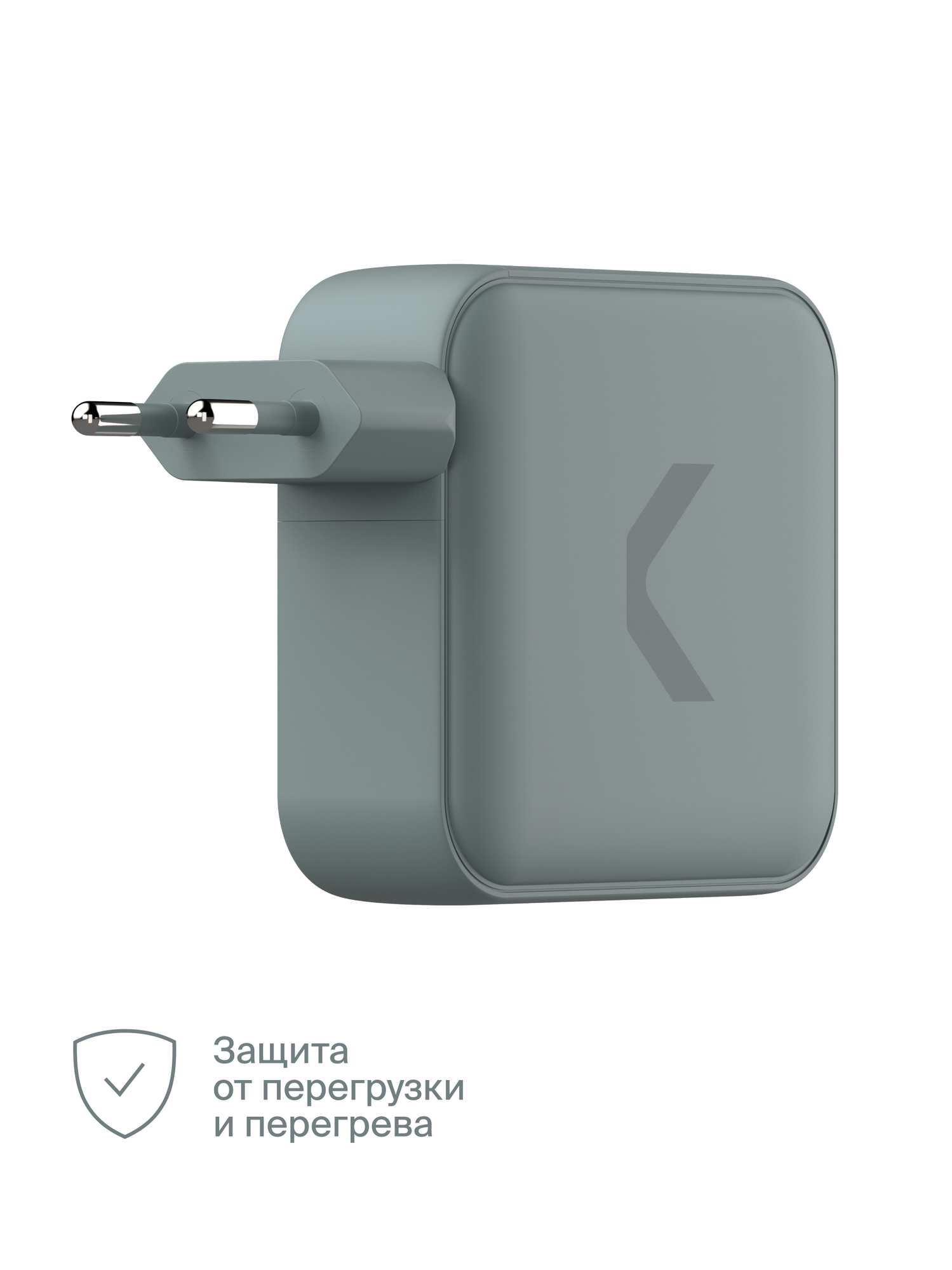 Быстрое зарядное устройство COMMO Core 140, 2xUSB-C + 1xUSB-A, 140 Вт, серо-зелёный