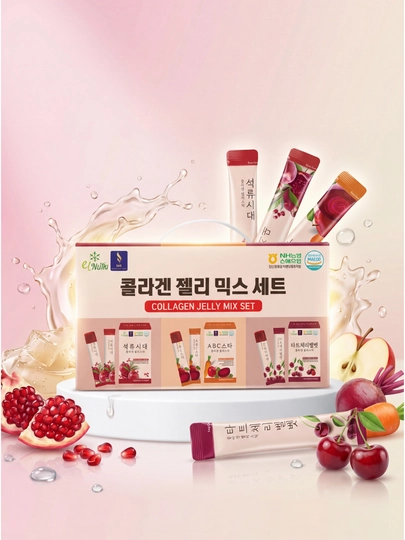 Collagen Jelly Mix Set — коллагеновое фруктовое желе, 60 стиков, продукт из Кореи